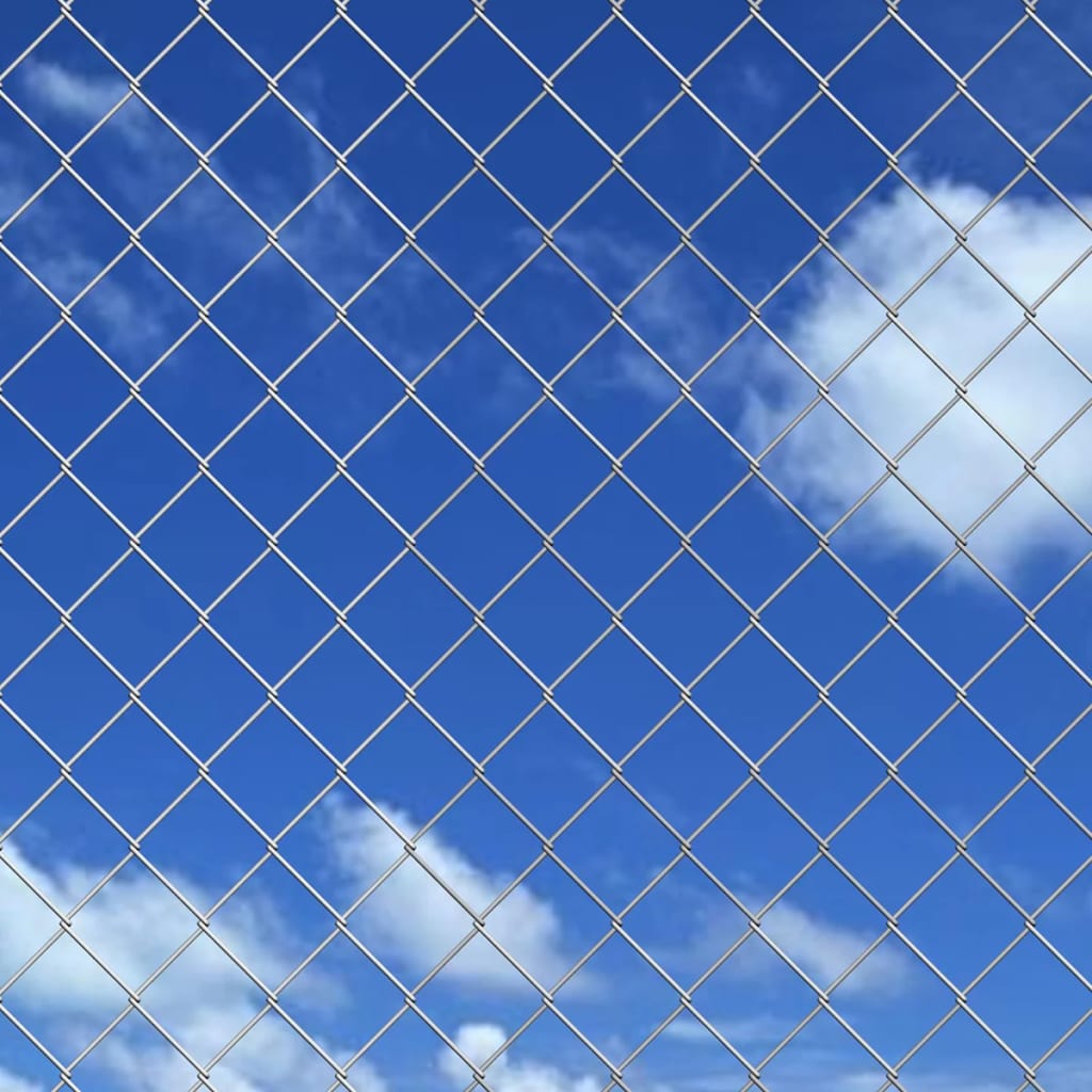 Плетена оградна мрежа поцинкована стомана 15x1 м сребриста