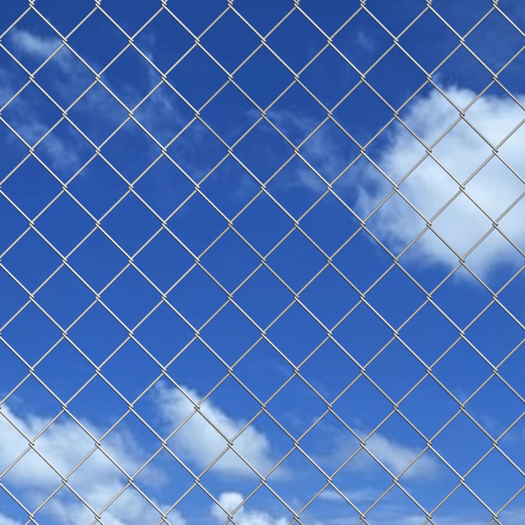 Плетена оградна мрежа поцинкована стомана 15x1,25 м сребриста