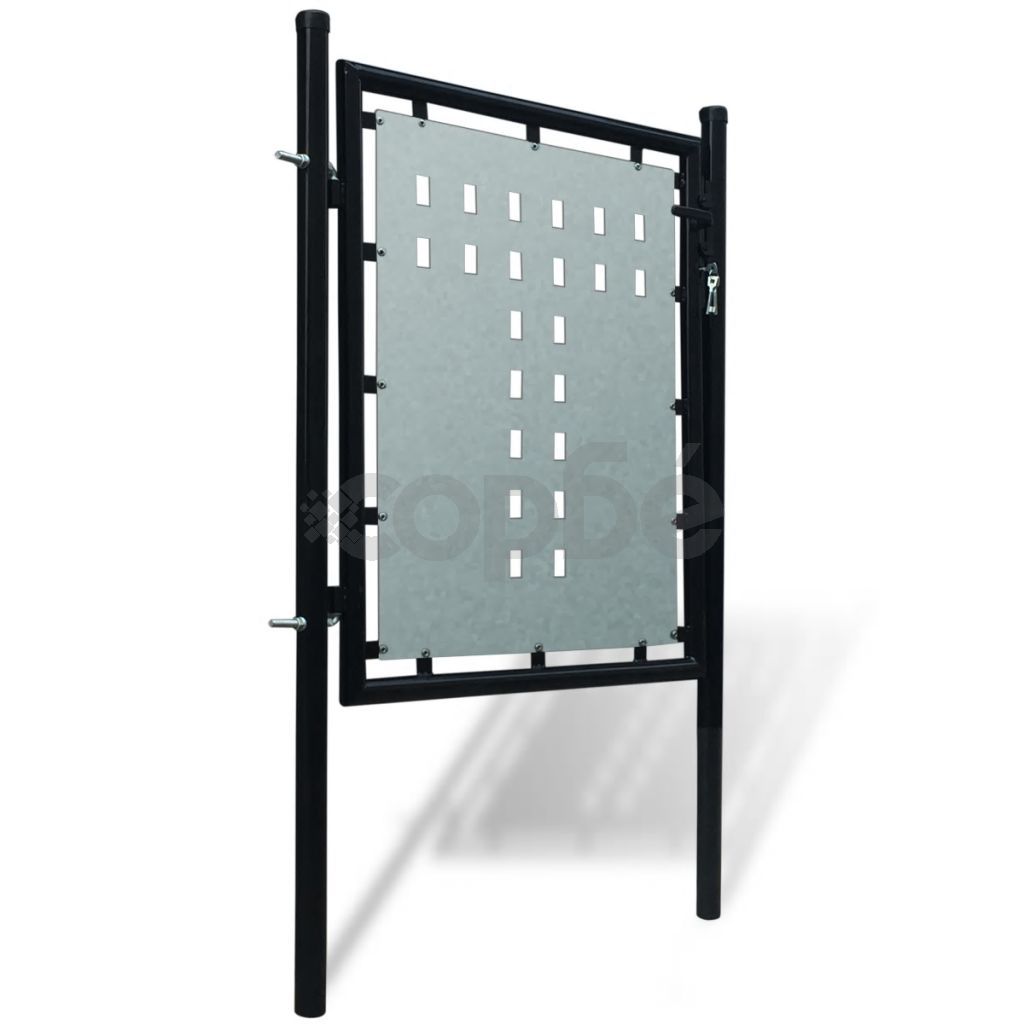 Единична оградна врата, 100x125 см, черна