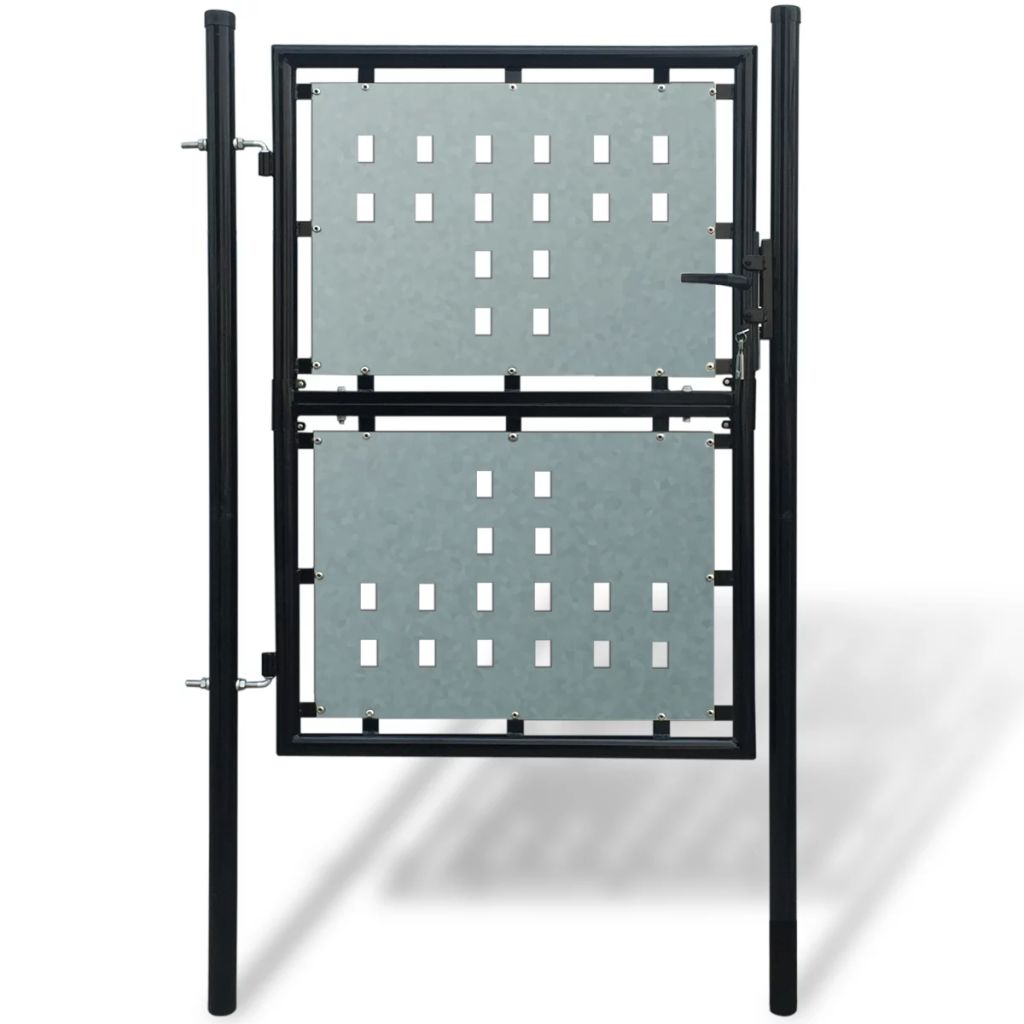 Единична оградна врата, 100x225 см, черна