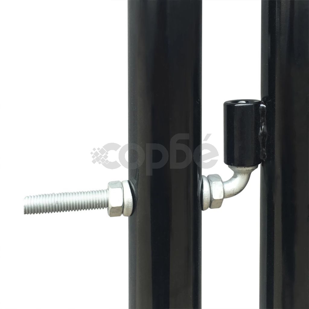 Единична оградна врата, 300x125 см, черна