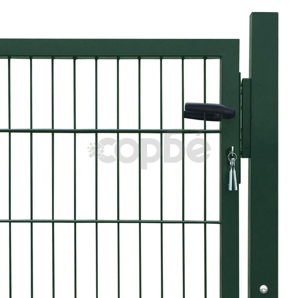 2D Оградна врата, единична, зелена, 106х130 см