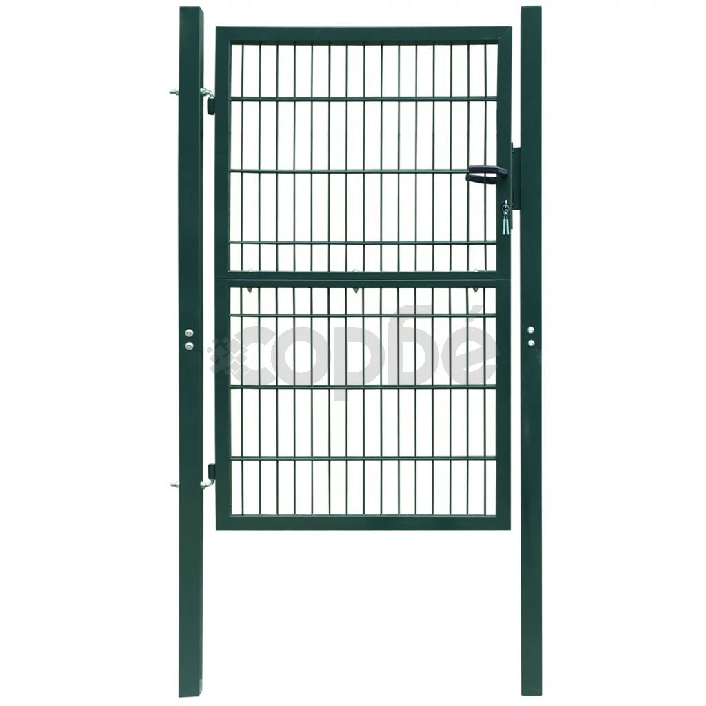 2D Оградна врата, единична, зелена, 106х190 см