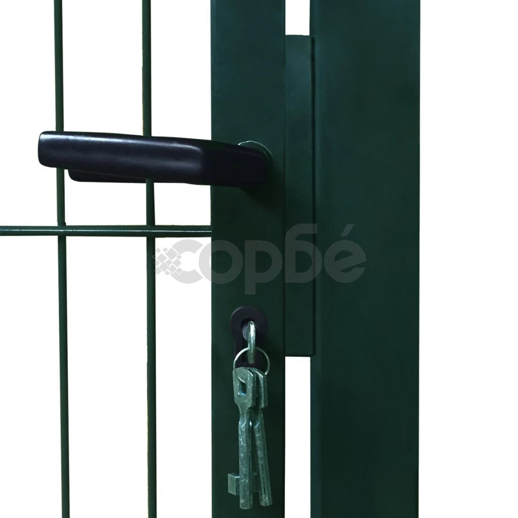 2D Оградна врата, единична, зелена, 106х190 см