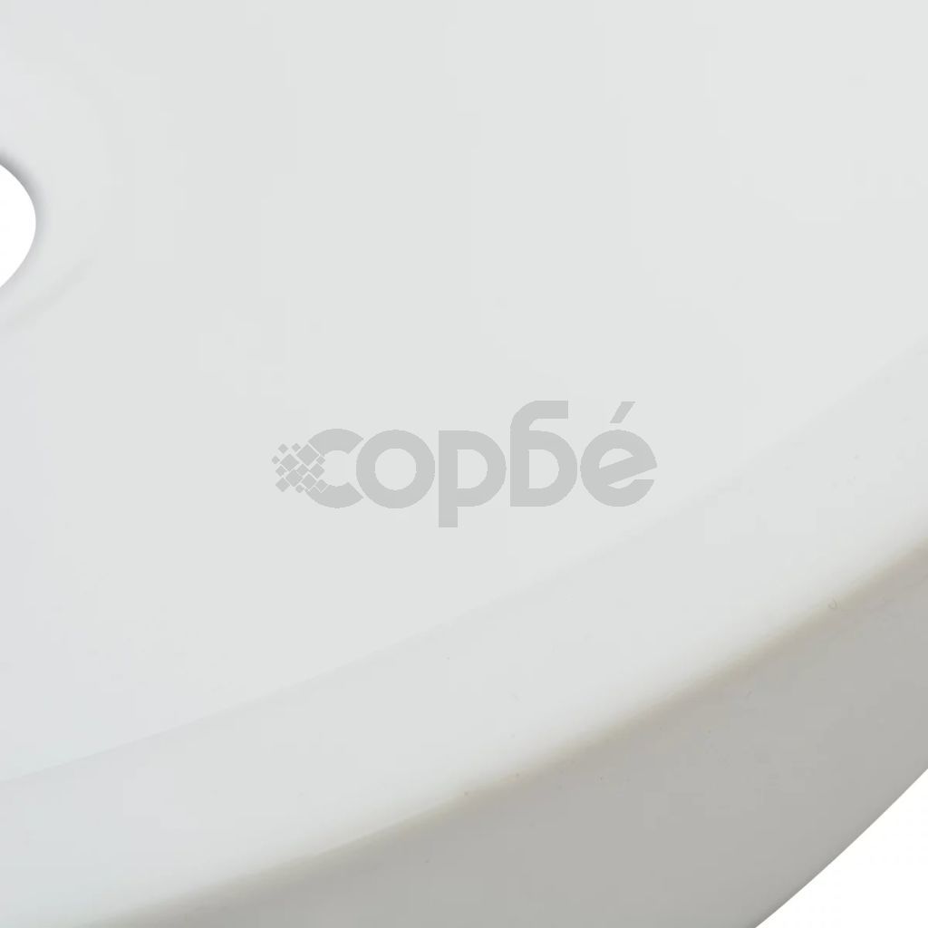 Керамична мивка, кръгла, бяла, 42x12 см