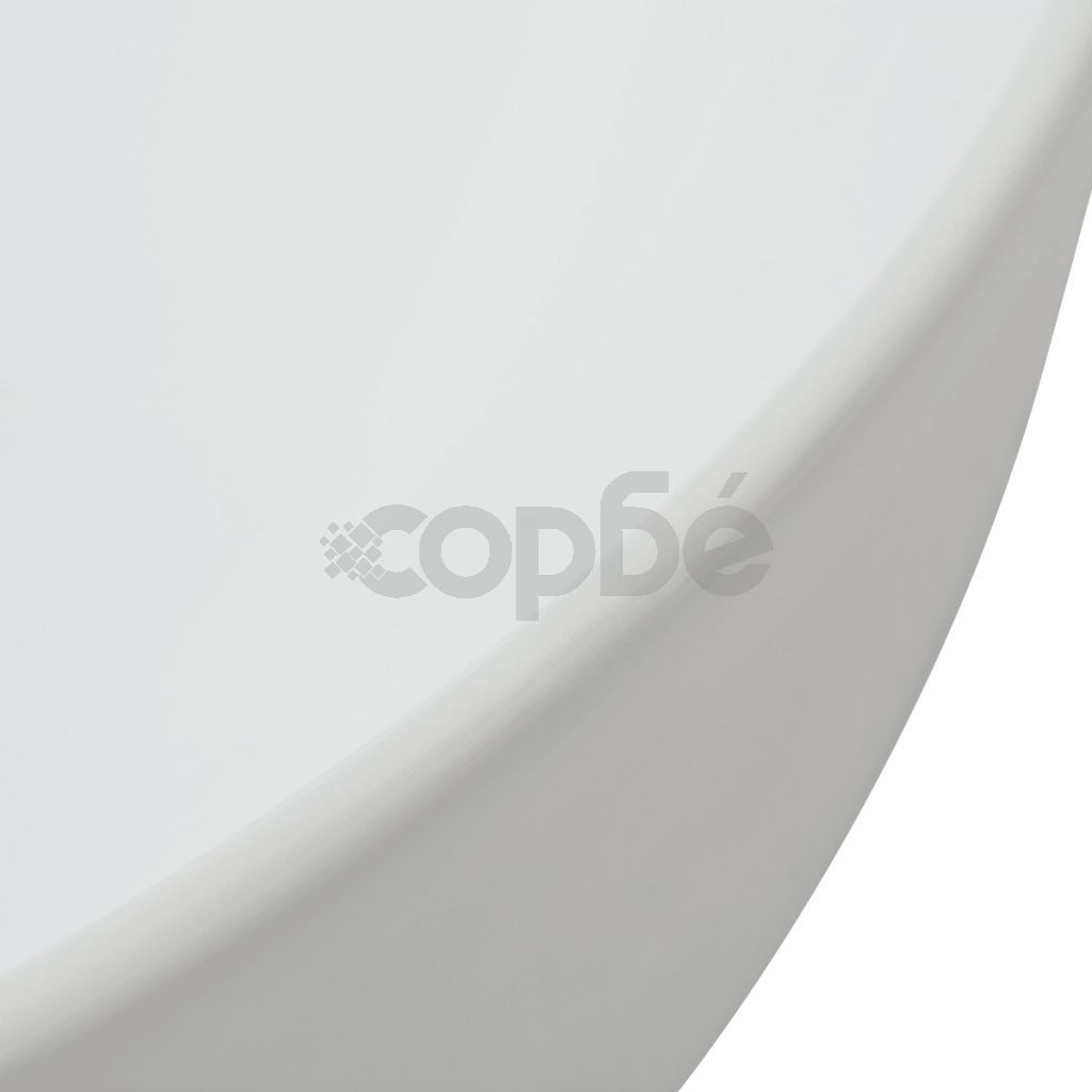 Керамична триъгълна мивка, бяла, 50,5x41х12 см