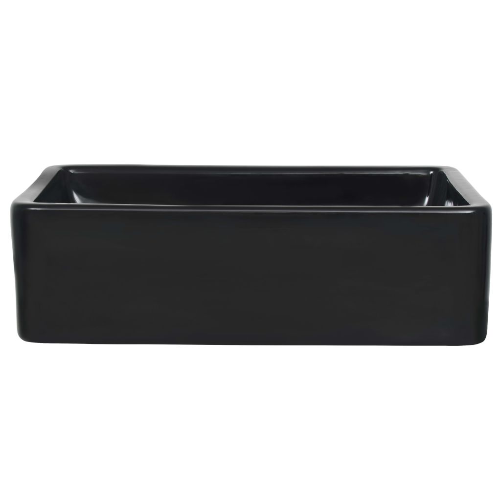Керамична мивка, правоъгълна, черна, 41x30х12 см 