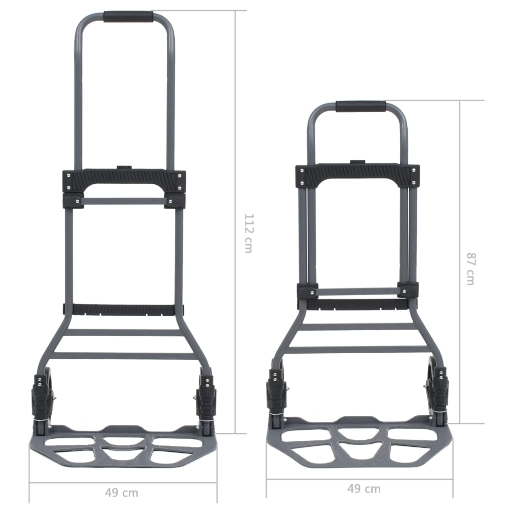 Сгъваема ръчна транспортна количка, алуминий, 130 кг