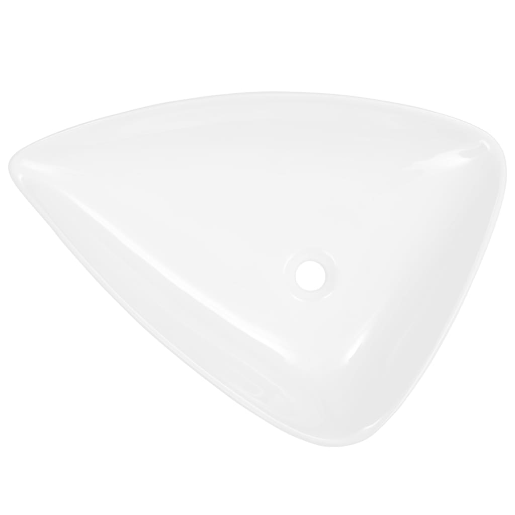 Керамична мивка, бяла, триъгълна, 645x455x115 мм