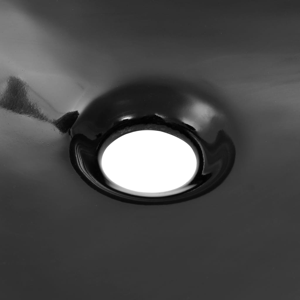 Керамична мивка, черна, триъгълна, 645x455x115 мм