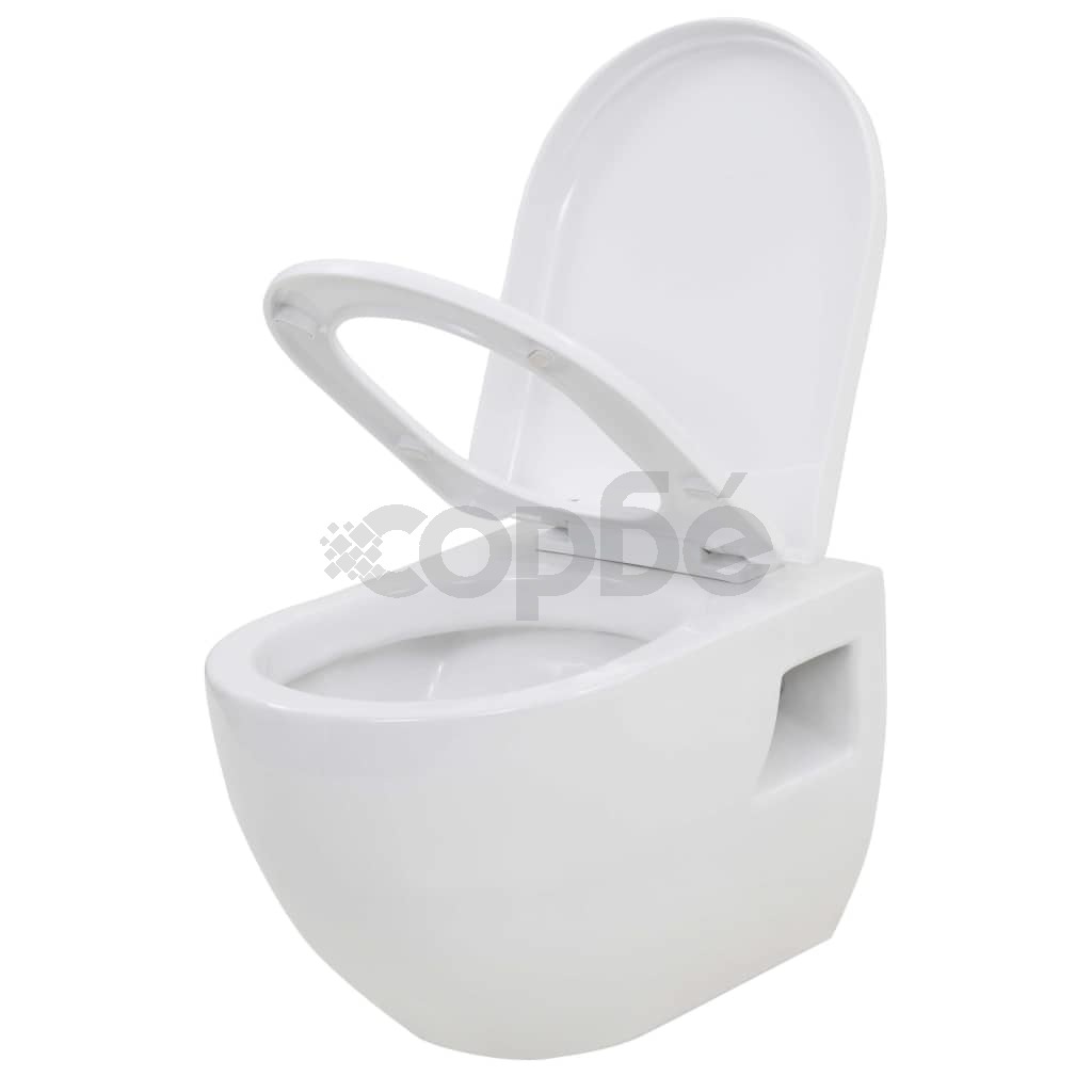 Окачена тоалетна чиния,  керамична, бяла