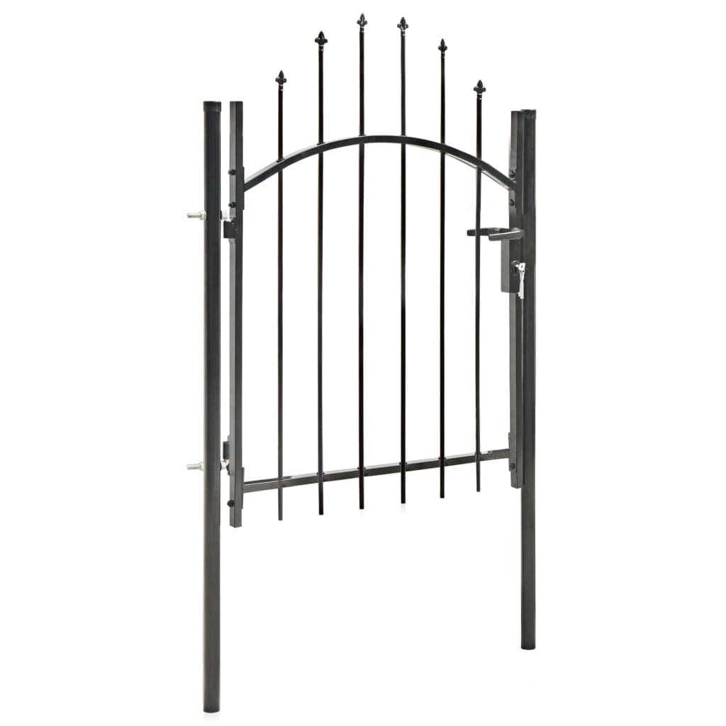 Градинска порта, стомана, 1x1,5 м, черна