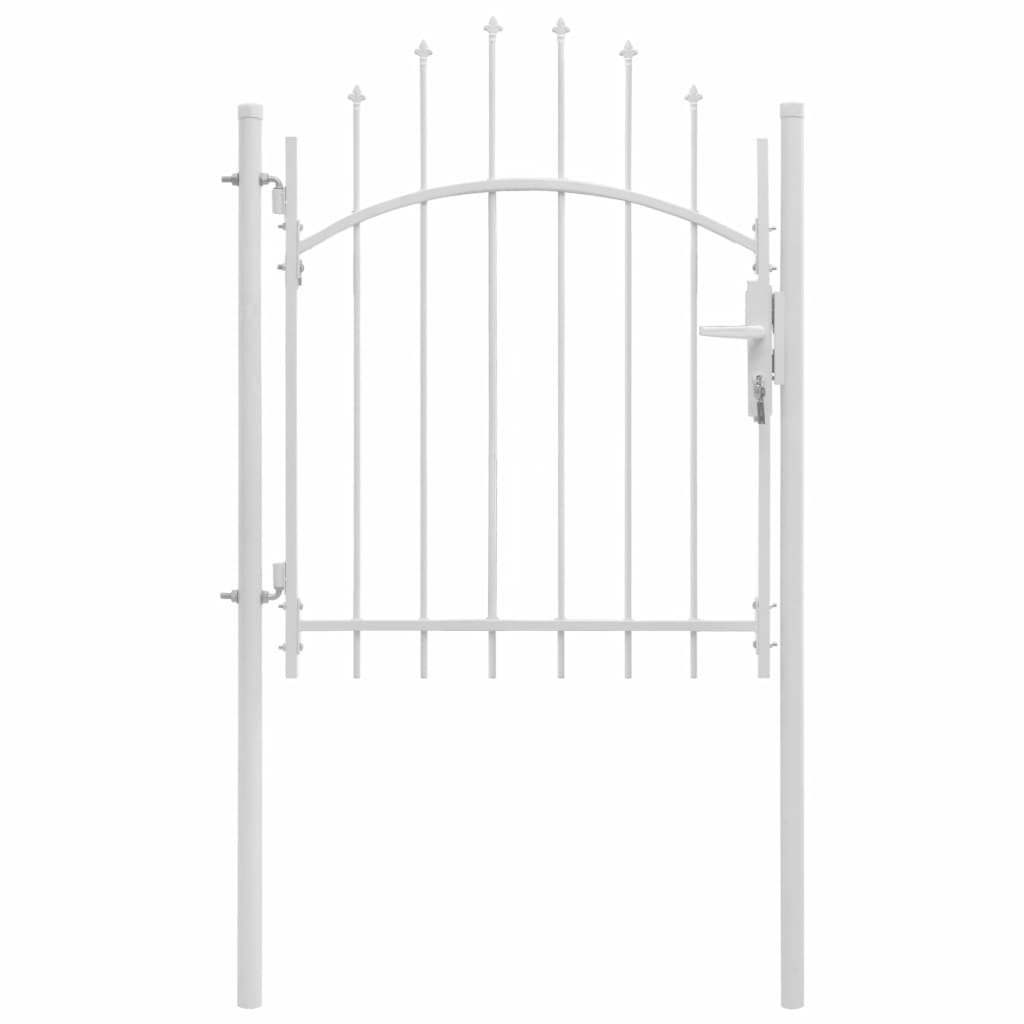 Градинска порта, стомана, 1x1,75 м, бяла