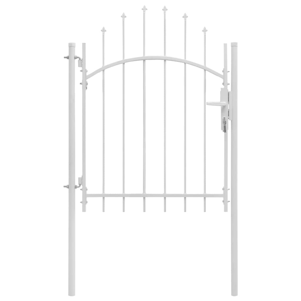Градинска порта, стомана, 1x2 м, бяла