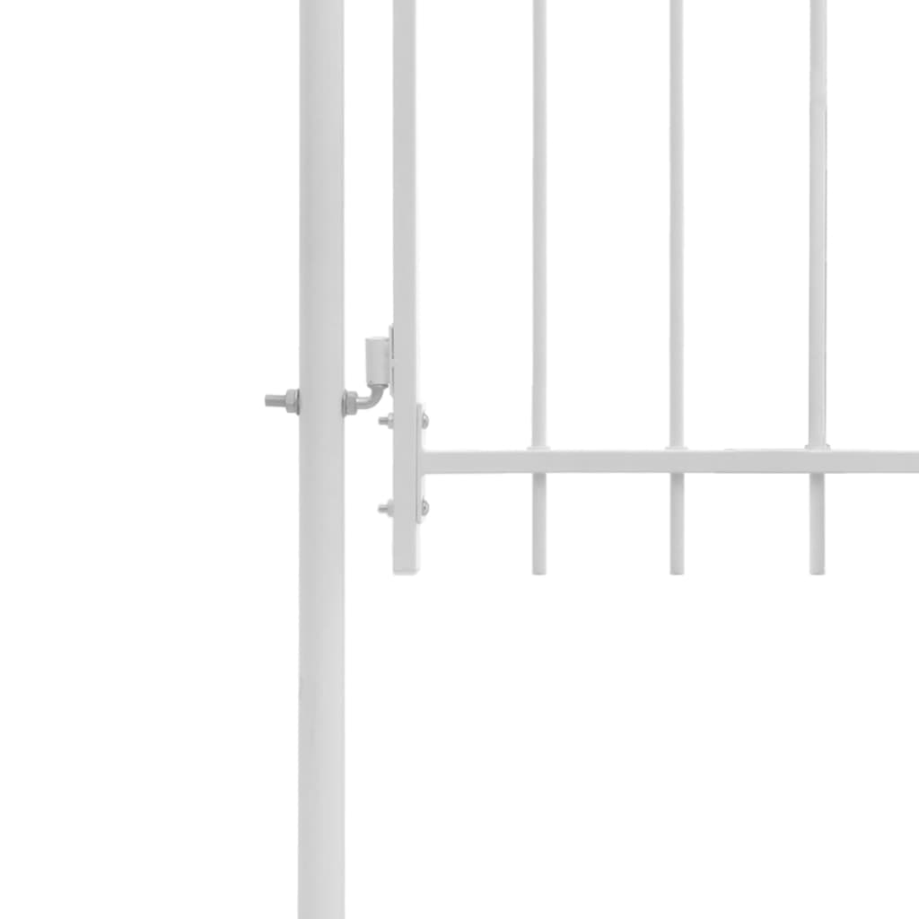 Градинска порта, стомана, 1x2 м, бяла