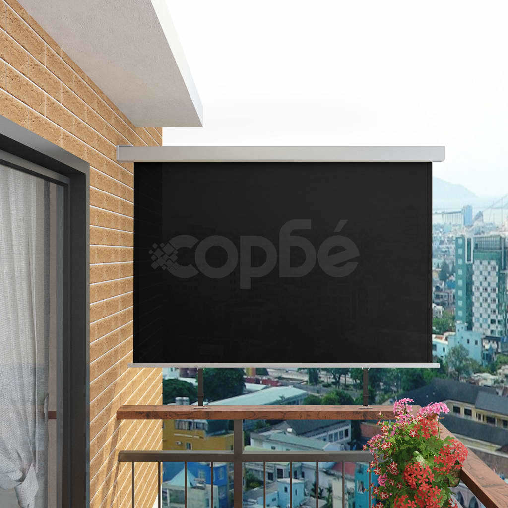 Вертикална тента за балкон мултифункционална 180х200 см черна