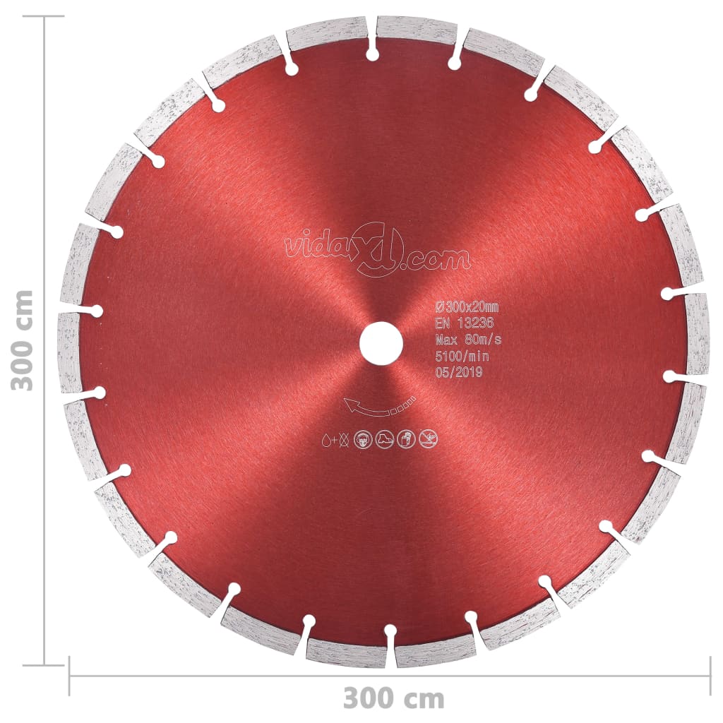 Диамантен режещ диск, стомана, 300 мм