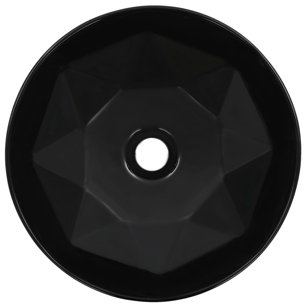 Мивка, 36x14 см, керамична, черна