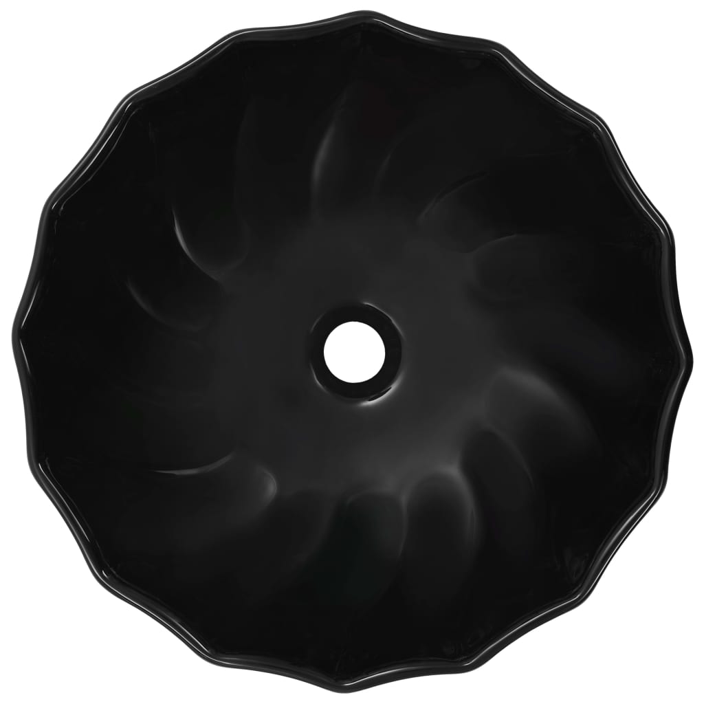 Мивка, 46x17 см, керамична, черна