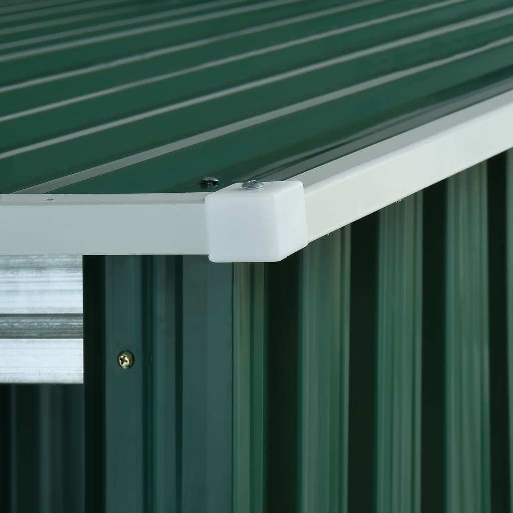 Дворна барака с разтегаем покрив зелена 346x193x181 см стомана