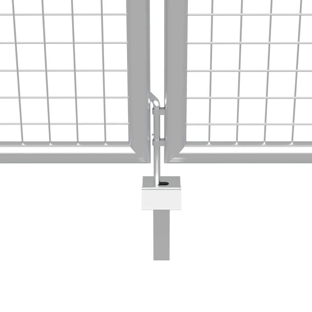 Градинска врата, поцинкована стомана, 415x225 см, сребриста