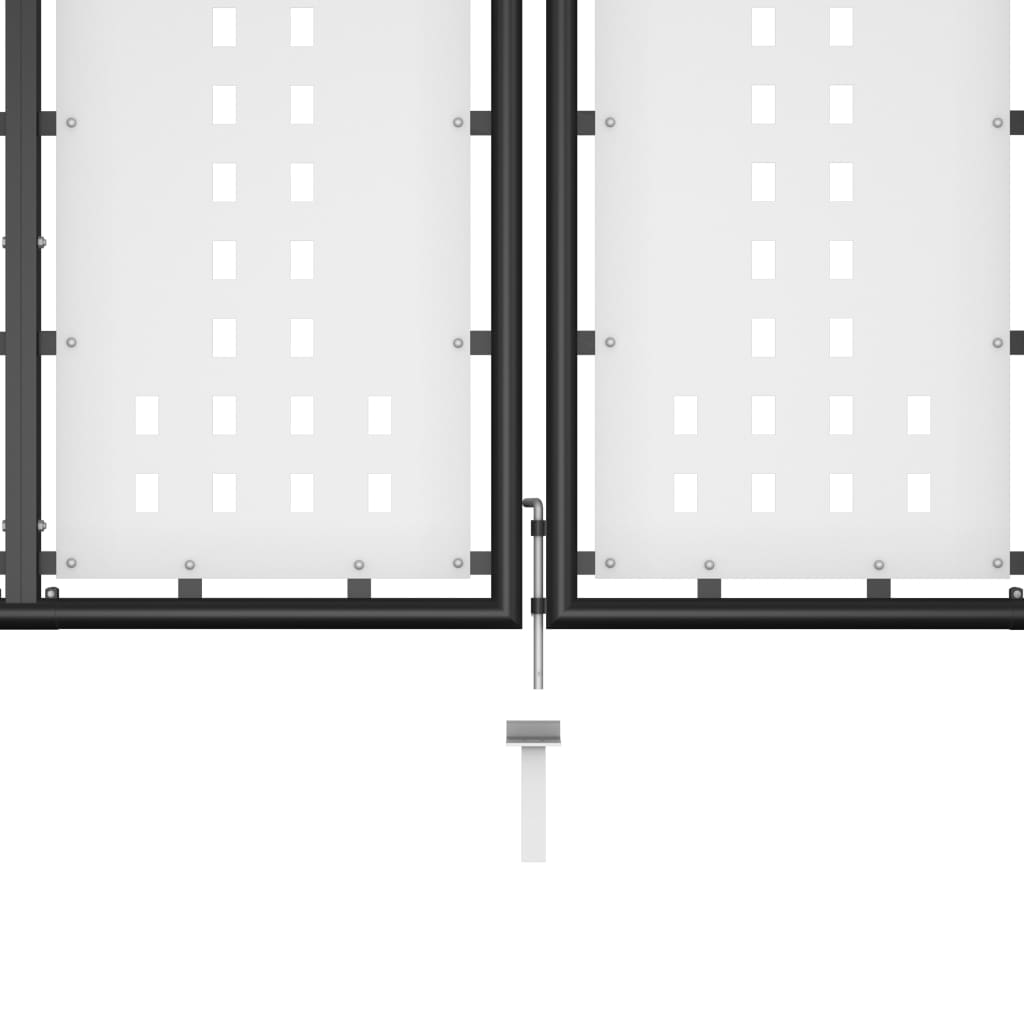 Градинска порта, стомана, 500x175 см, черна