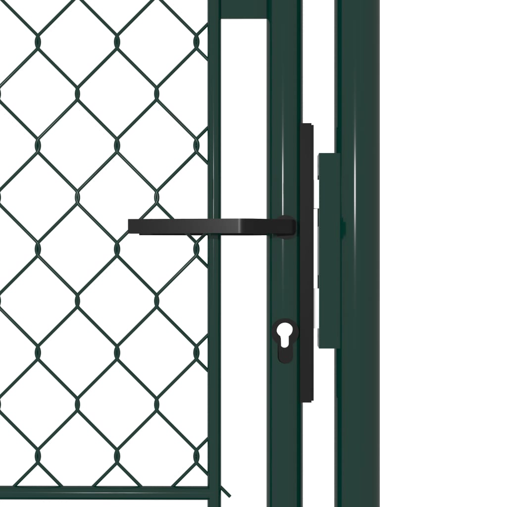 Градинска порта, стомана, 100x175 см, зелена