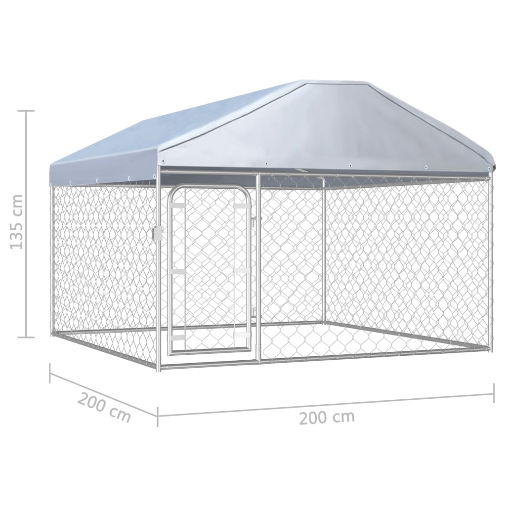 Външна клетка за кучета с покрив, 200x200x135 см