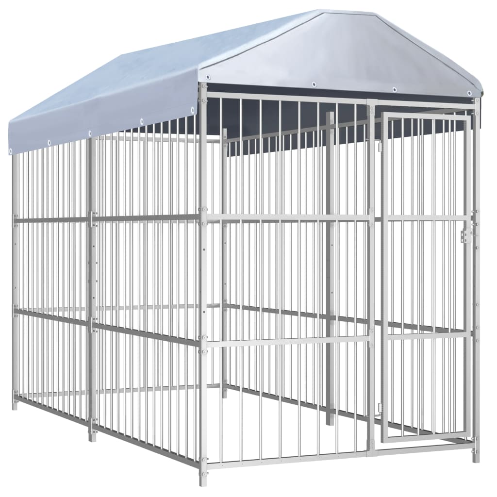 Външна клетка за кучета с покрив, 300x150x200 см