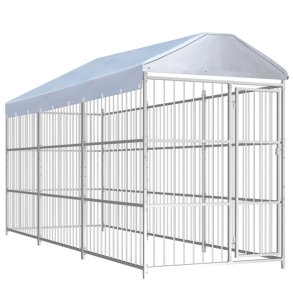 Външна клетка за кучета с покрив, 450x150x200 см