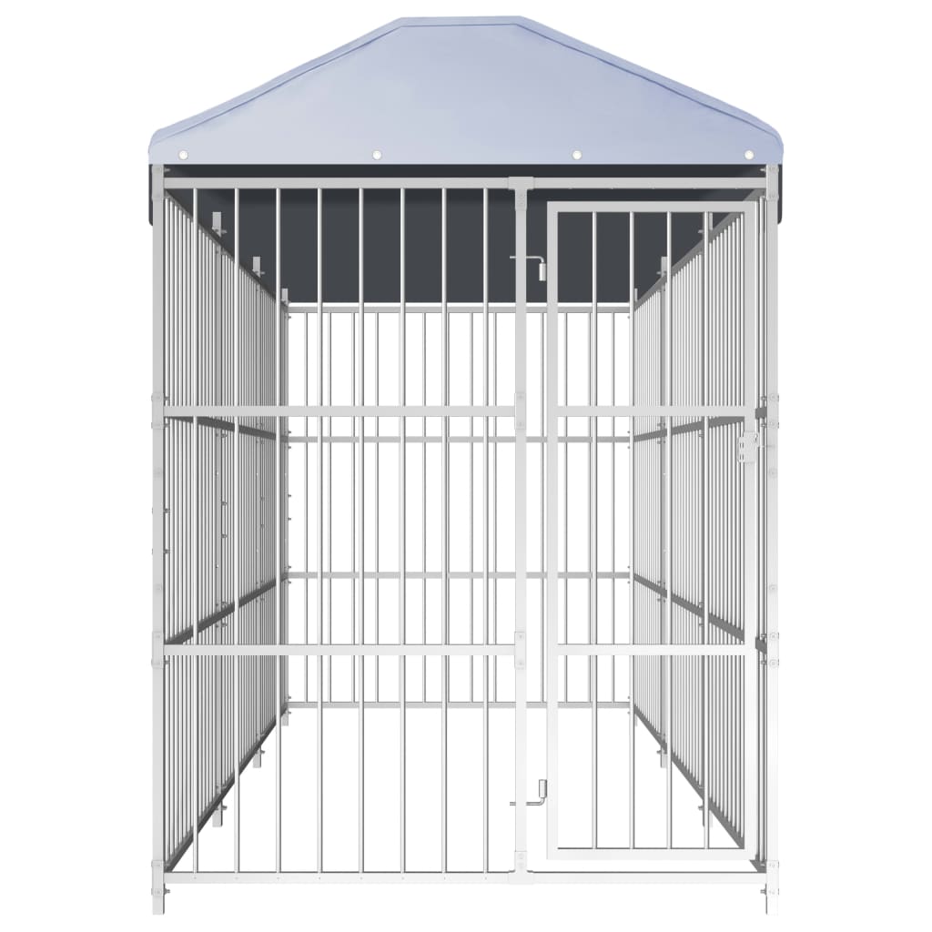 Външна клетка за кучета с покрив, 450x150x200 см