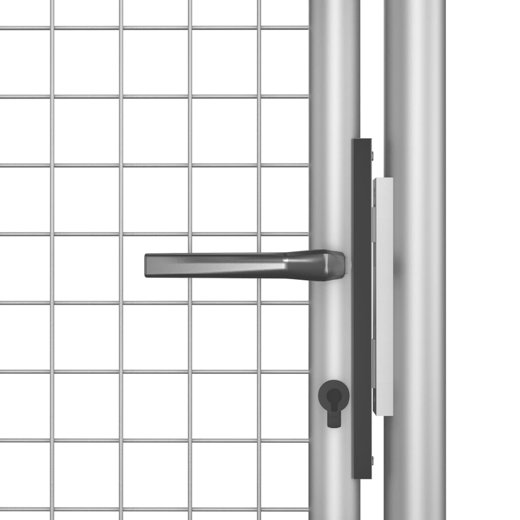 Градинска врата, поцинкована стомана, 105x125 см, сребриста