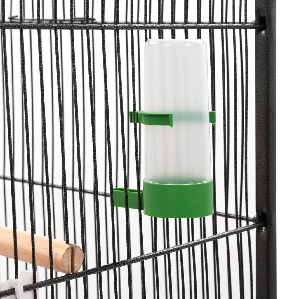 Клетка за птици, сива, 54x54x146 см, стомана