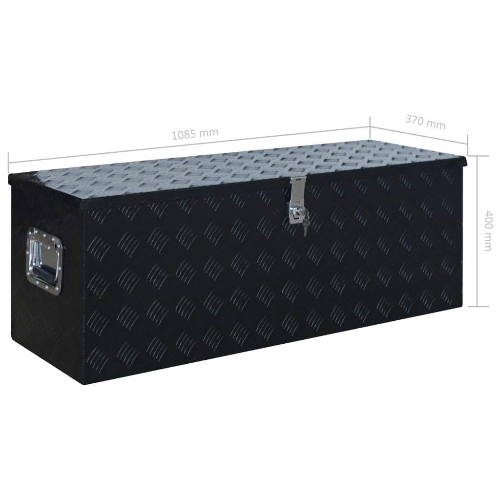 Алуминиева кутия, 1085x370x400 см, черна