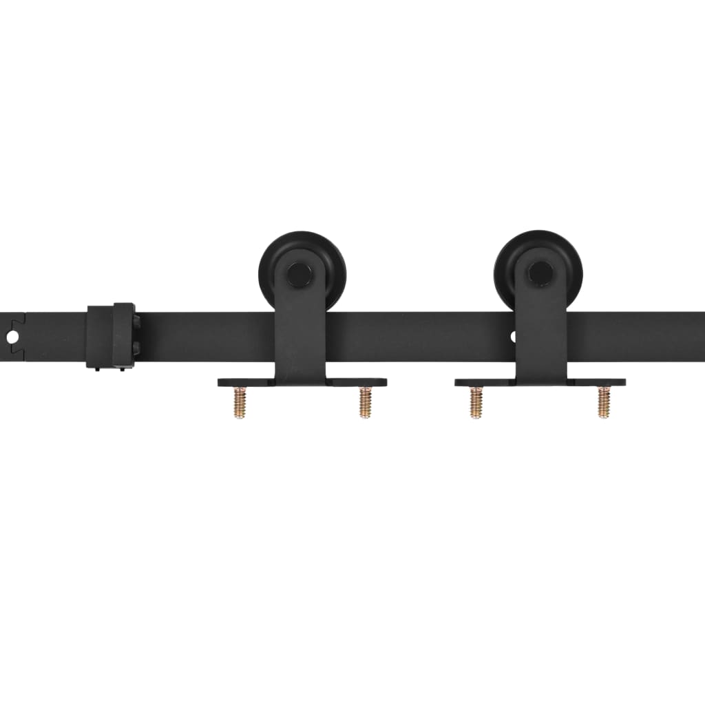 Комплект механизъм за плъзгаща врата, 183 см, стомана, черен