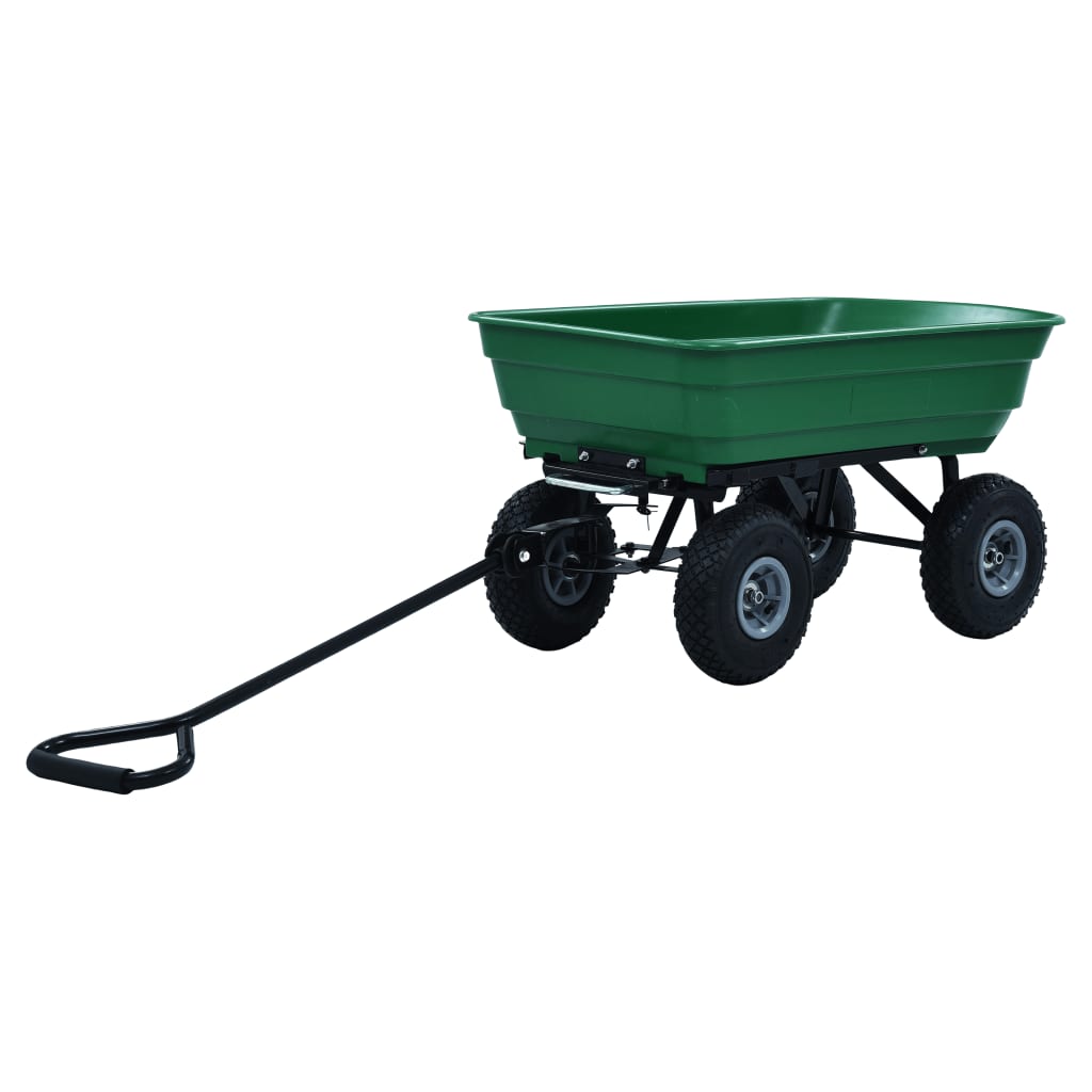 Градинска ръчна количка, 300 кг, 75 л, зелена