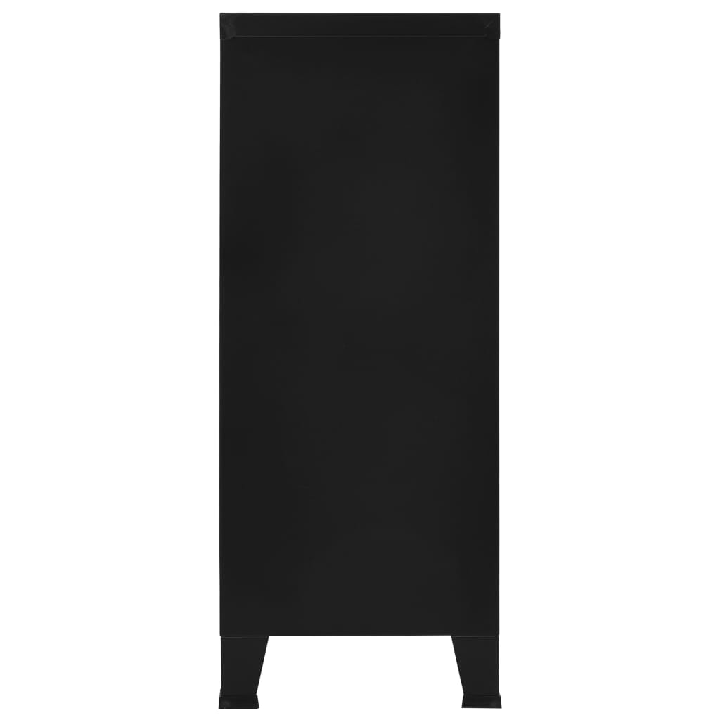 Индустриален скрин за съхранение, черен, 90x40x100 cм, стомана