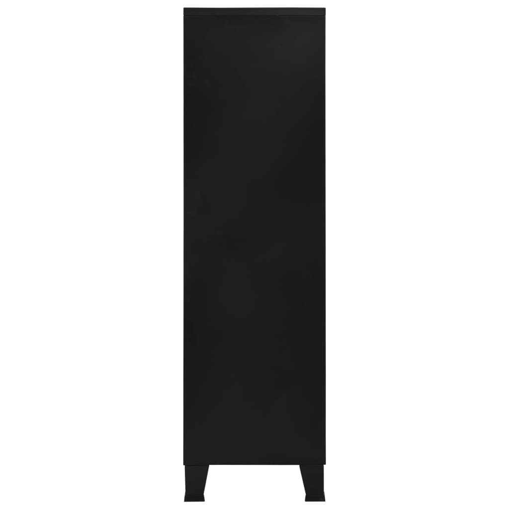 Гардероб, индустриален, черен, 90x40x140 см, стомана