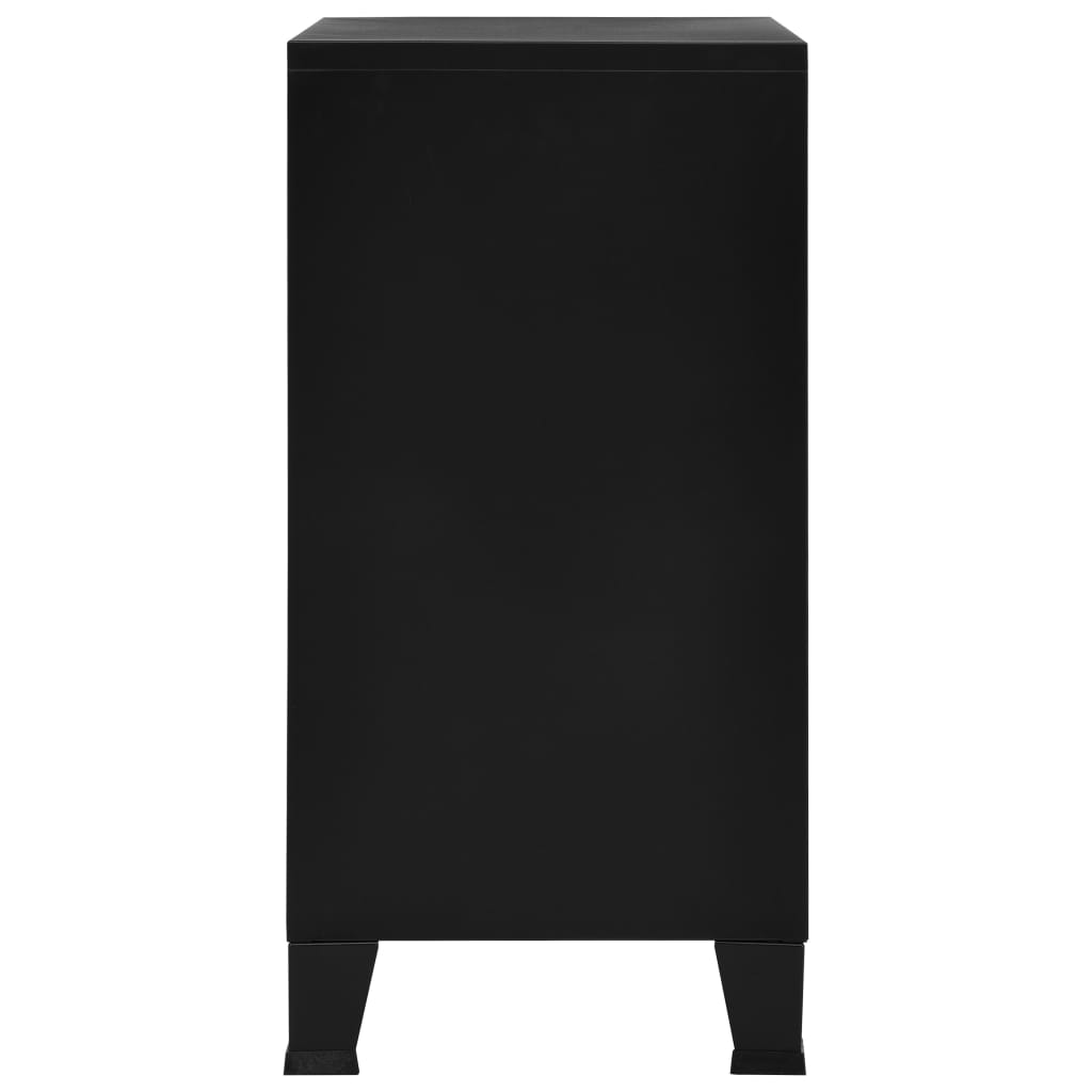 Индустриален скрин за съхранение, черен, 75x40x80 cм, стомана