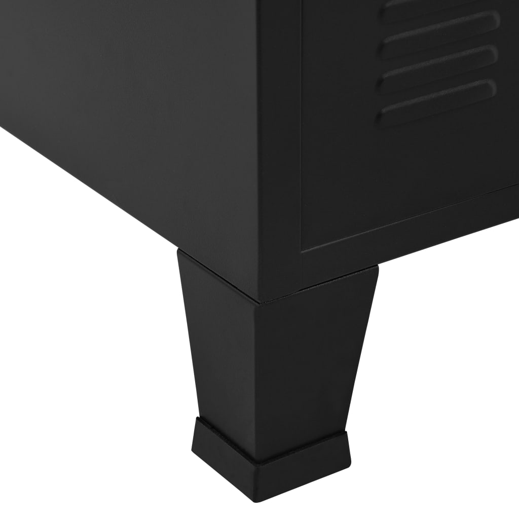 Индустриален скрин за съхранение, черен, 75x40x80 cм, стомана