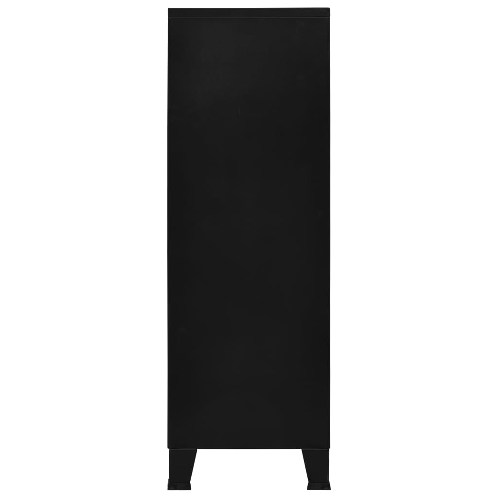 Индустриален скрин за съхранение, черен, 75x40x120 cм, стомана 