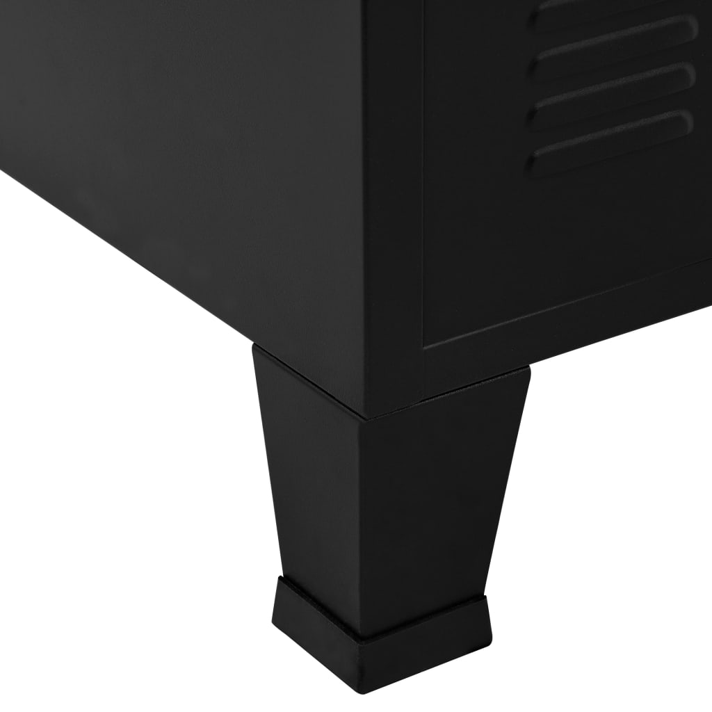 Индустриален скрин за съхранение, черен, 75x40x120 cм, стомана 