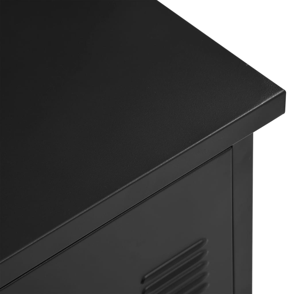 Бюро с чекмеджета, индустриално, черно, 120x55x75 см, стомана