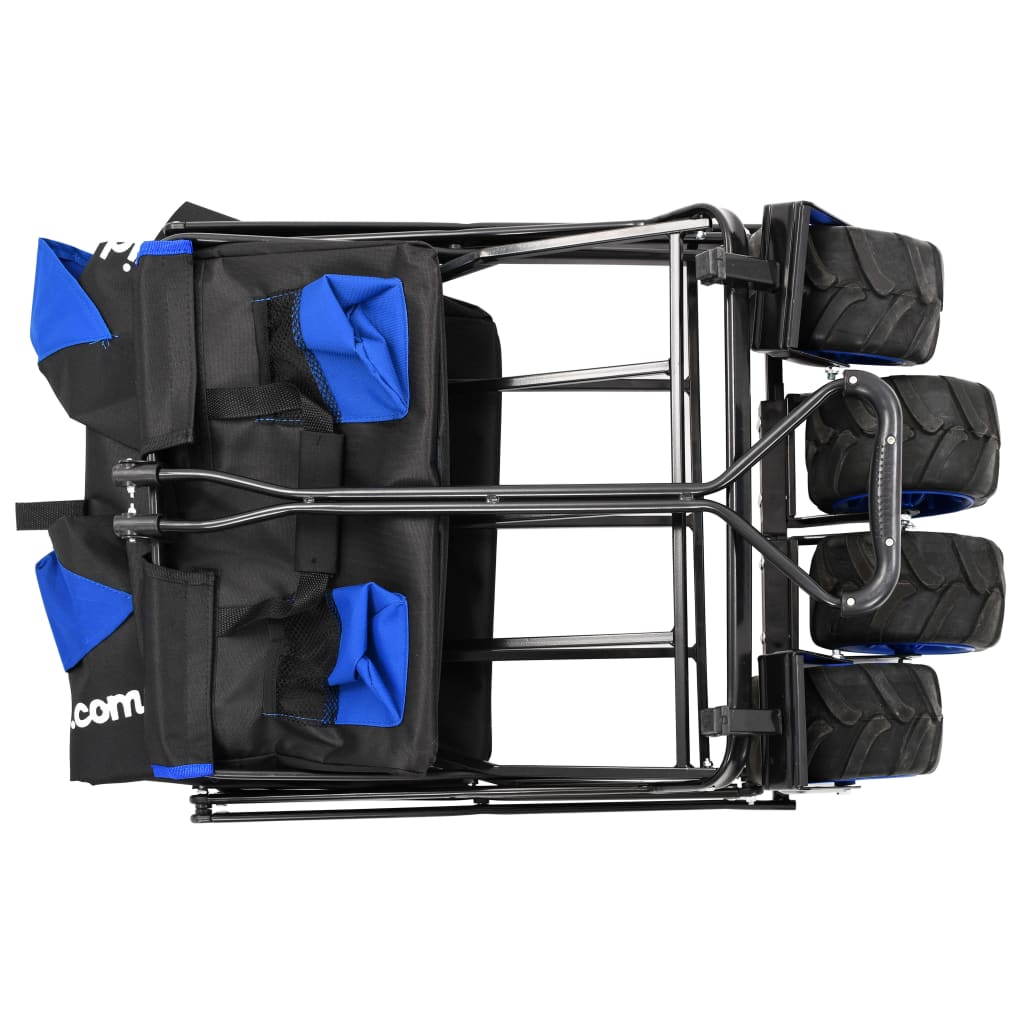 Сгъваема ръчна количка, метал, синьо и черно
