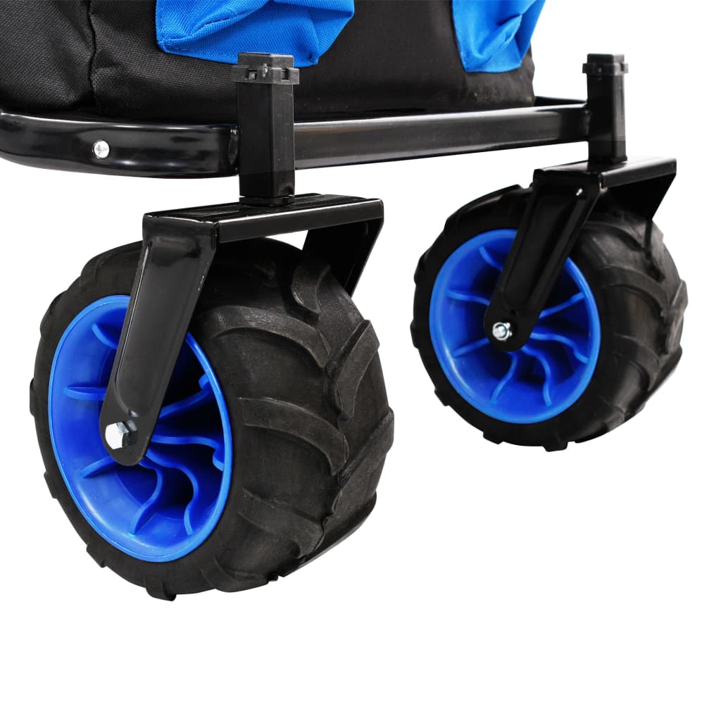 Сгъваема ръчна количка, метал, синьо и черно