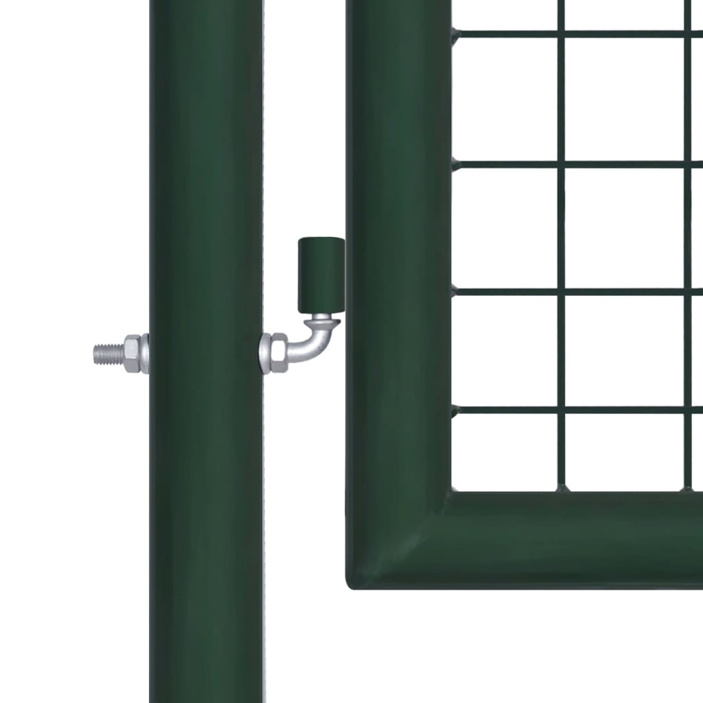 Оградна порта, стомана, 100x75 см, зелена