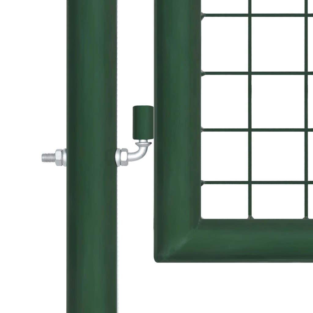Мрежеста градинска порта, стомана, 400x100 см, зелена