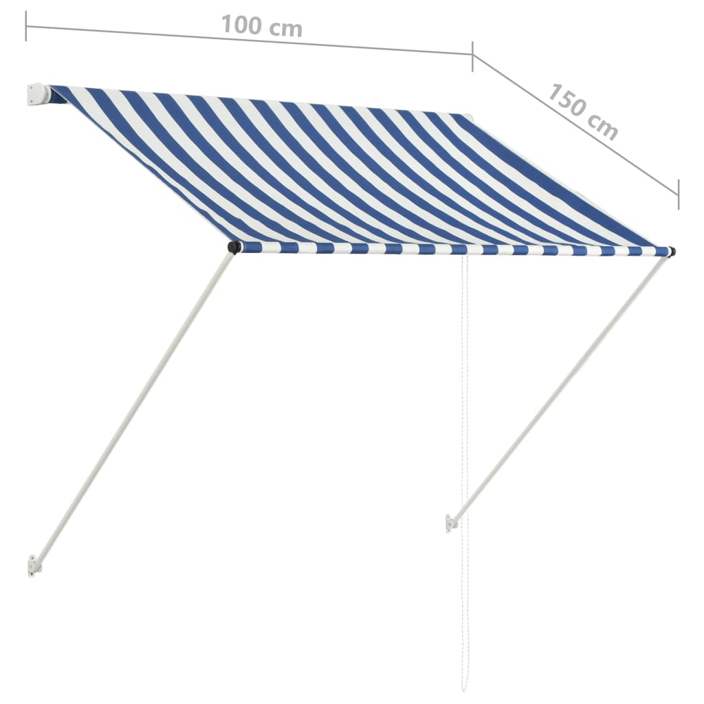 Сенник с падащо рамо, 100x150 см, синьо и бяло