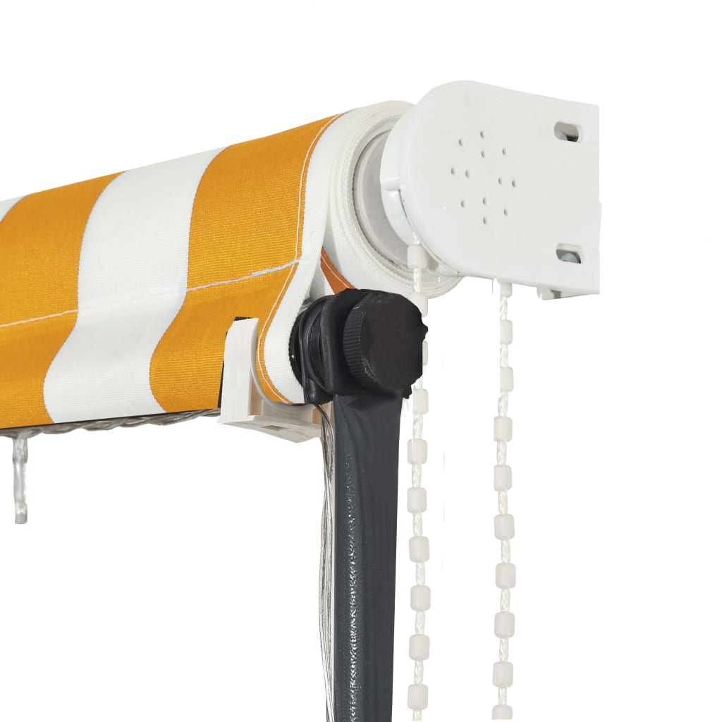 Сенник с падащо рамо с LED, 150x150 см, жълто и бяло