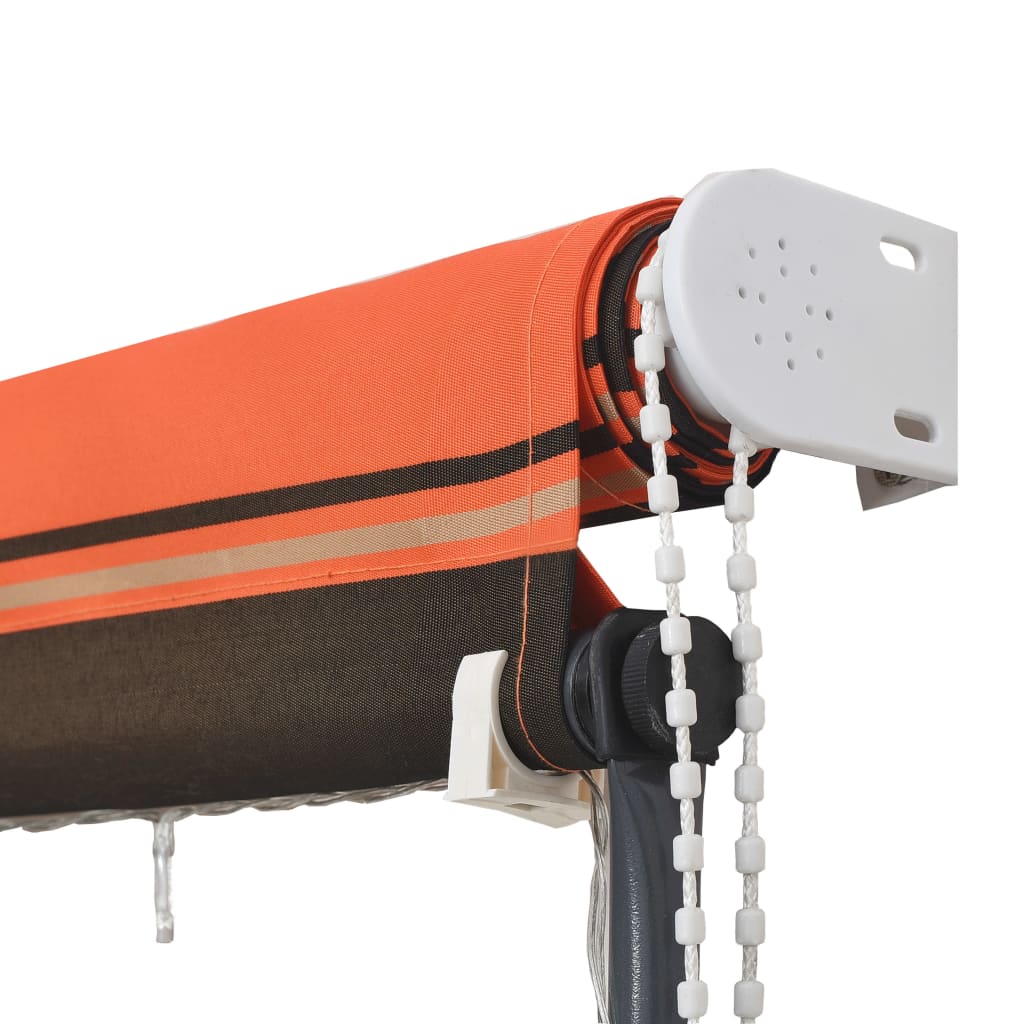 Сенник с падащо рамо с LED, 250x150 см, оранжево и кафяво